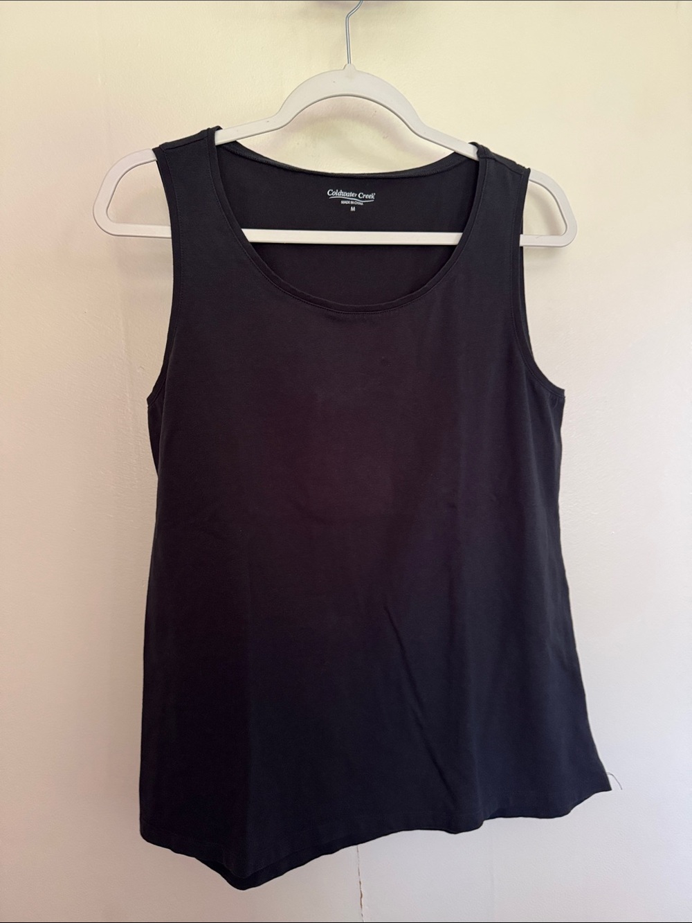 Coldwater Creek Black Sleeveless Scoop-Neck Tank Top